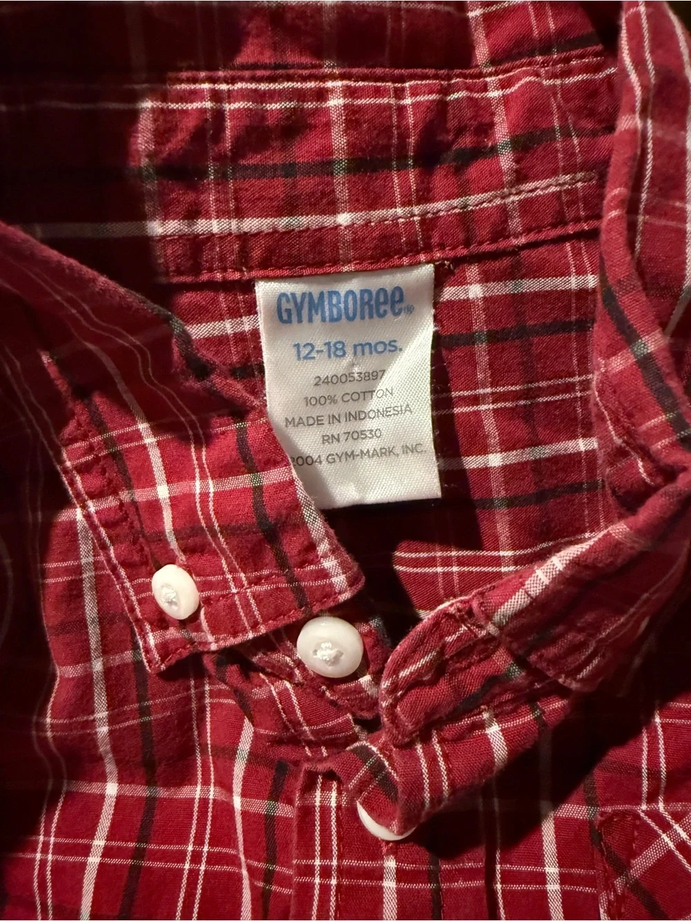 Gymboree Red Plaid Shirt for Baby - Classic Long Sleeve Button Down 12-18m